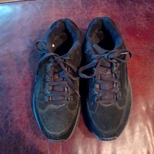 Black suede shoes made by Ryka for women